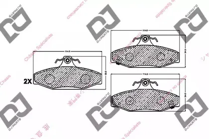 Комплект тормозных колодок, дисковый тормоз DJ PARTS купить